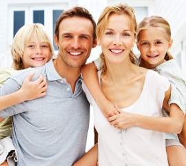 happy family with their mortgage